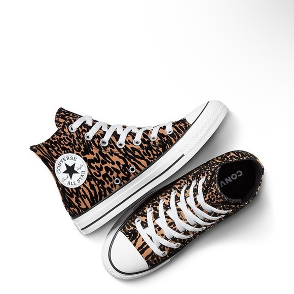 Converse Shoes - Converse High Top Sneakers - Leopard Brown & Black